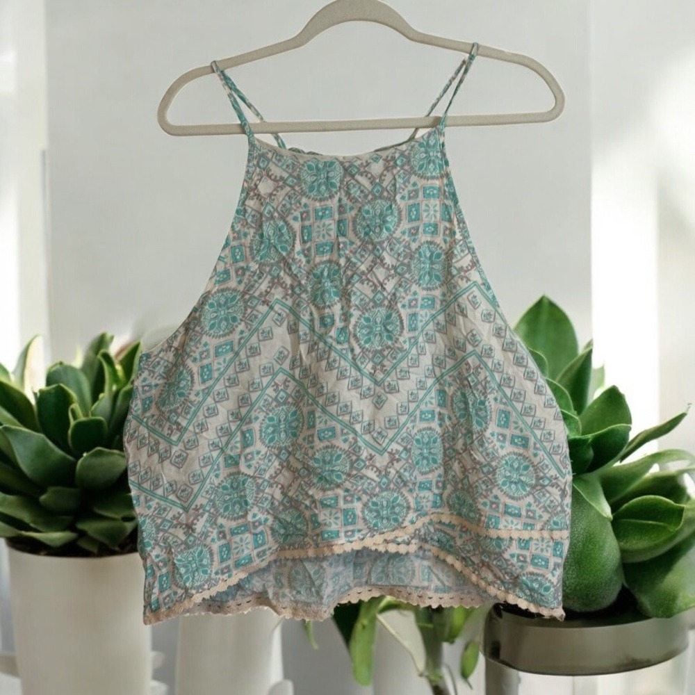 Guess XL Hamina‎ Milk Multi Floral Print Sleeveless Tank Top Blouse Bohemian NWT